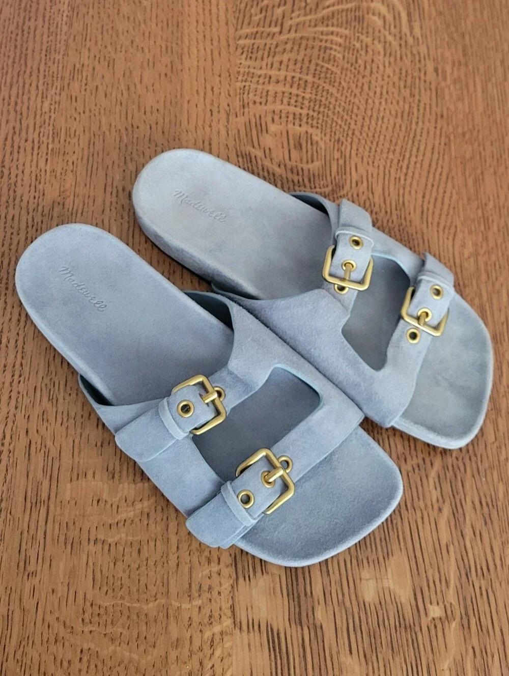 Madewell Cambria Double Strap Suede Sandal - Serene Blue